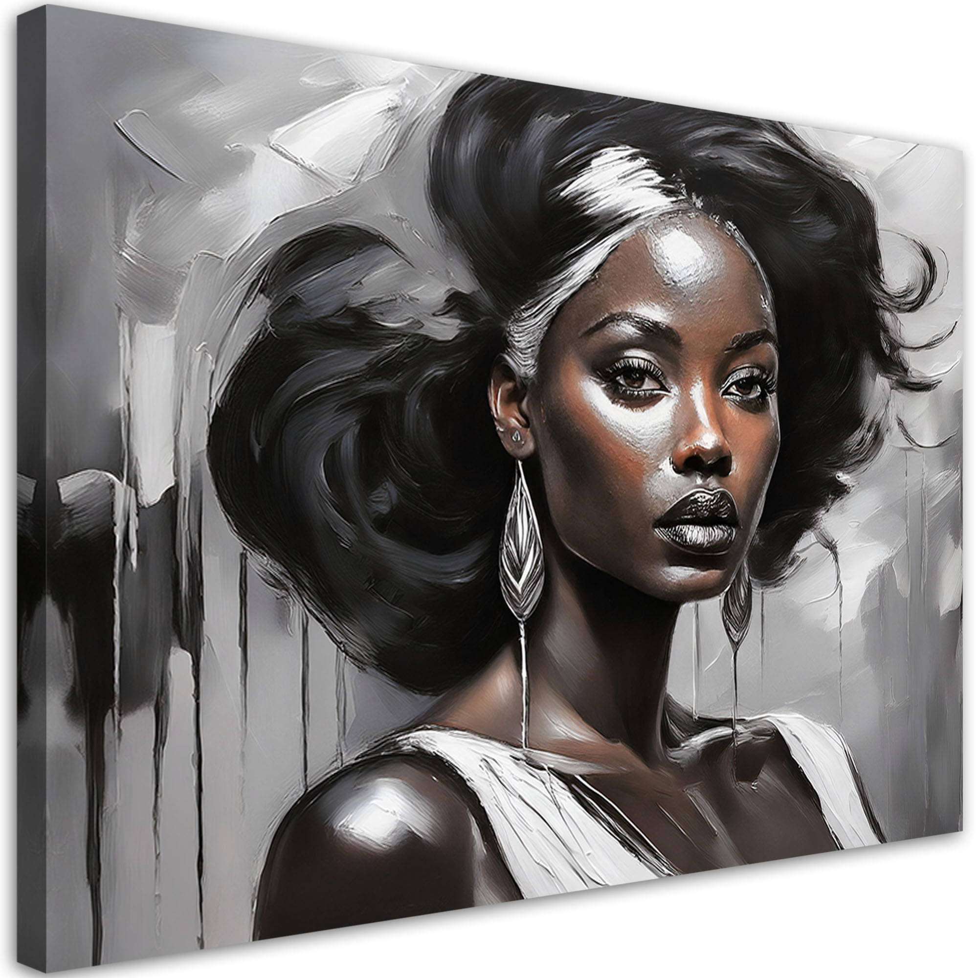 Feeby Obraz na płótnie, Kobieta Glamour Szary 60x40