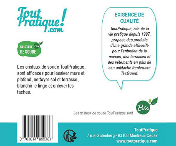 Cristaux de Soude Bio 700g en Pot Réutilisable Qualité Supérieure Naturel Français