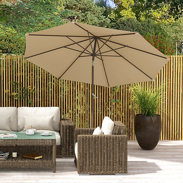 Parasol inclinable de jardin dia. 2,63 m métal polyester beige