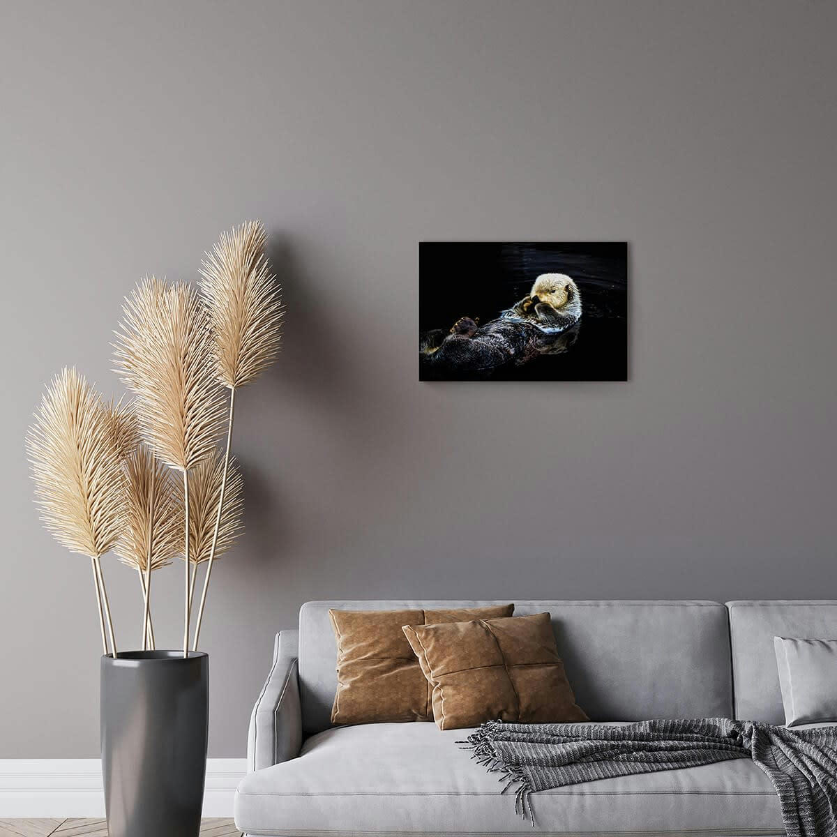 ANIMAUX - Tableau sur verre loutre 30x45 cm