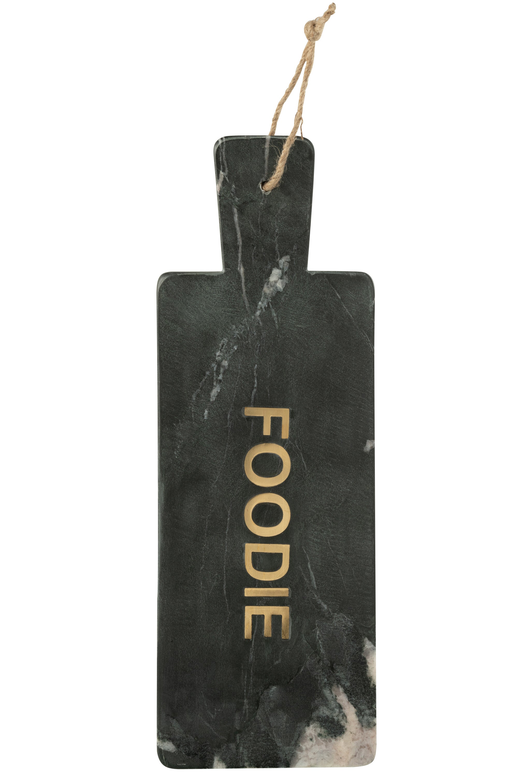 J-Line snijplank Foodie Rechthoek Marmer - steen - zwart/goud - large