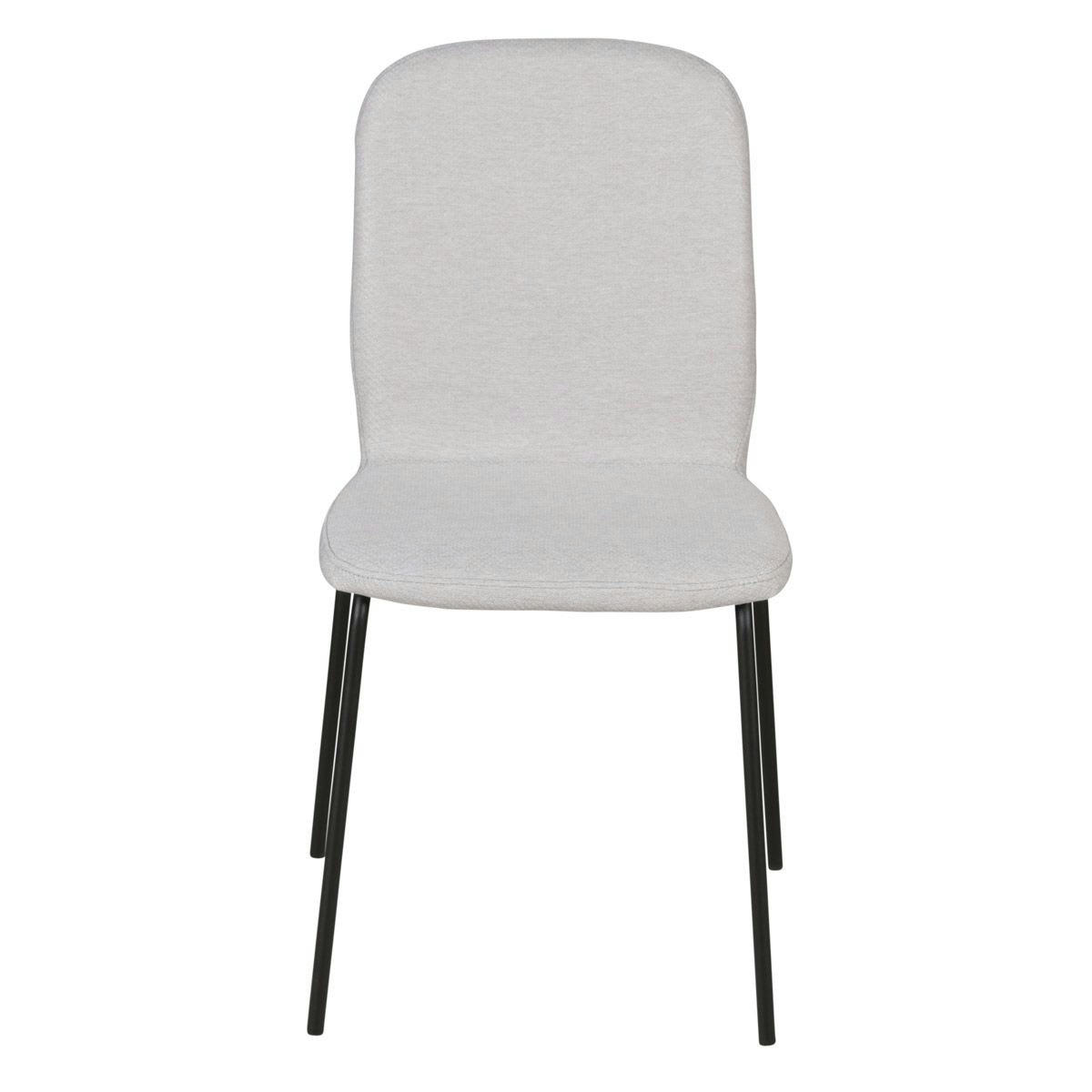 SENSE - Chaise tissu gris clair piètement métal