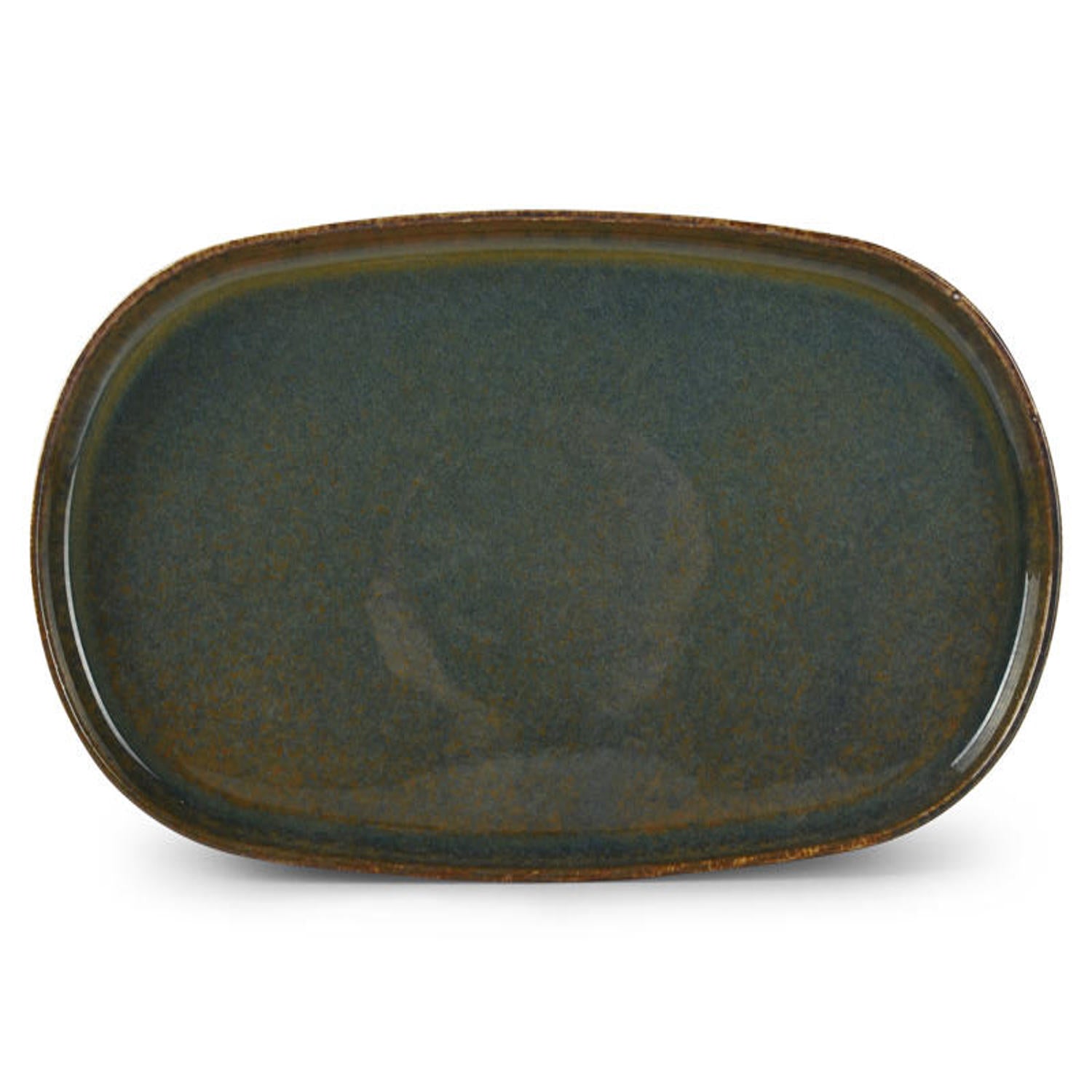 Bonbistro - Plat bord 34x22xH2cm groen Pila - Set van 3