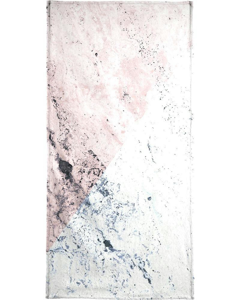 ROSE GEO MARBLE - Serviette de plage en éponge-velours en blanc & gris 90x180