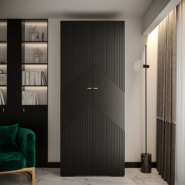Armoire Manhattan Ryfel 2 a portes battantes H. 236,7 x L. 100 x P. 47, 2 portes