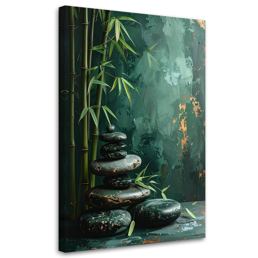 Obraz do salonu sypialni kuchni, Kamienie zen spa liście bambusa 20x30