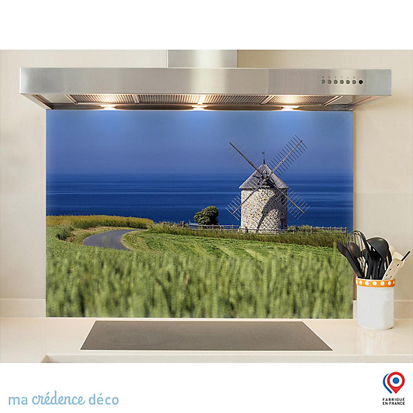 Crédence cuisine fond de hotte Moulin-de- LLuzéoc x H Verre trempé - MaCrédenceDéco