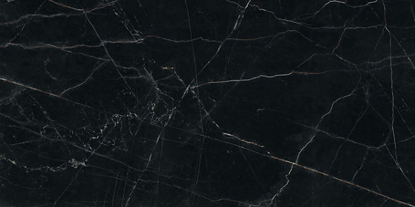 Carrelage effet Marbre Noir Scuro 240x120x0,9 cm Brillant Magnaro - Mur intérieur (vendu par carton de 2,88 m²) - RO'MA CARRELAGE