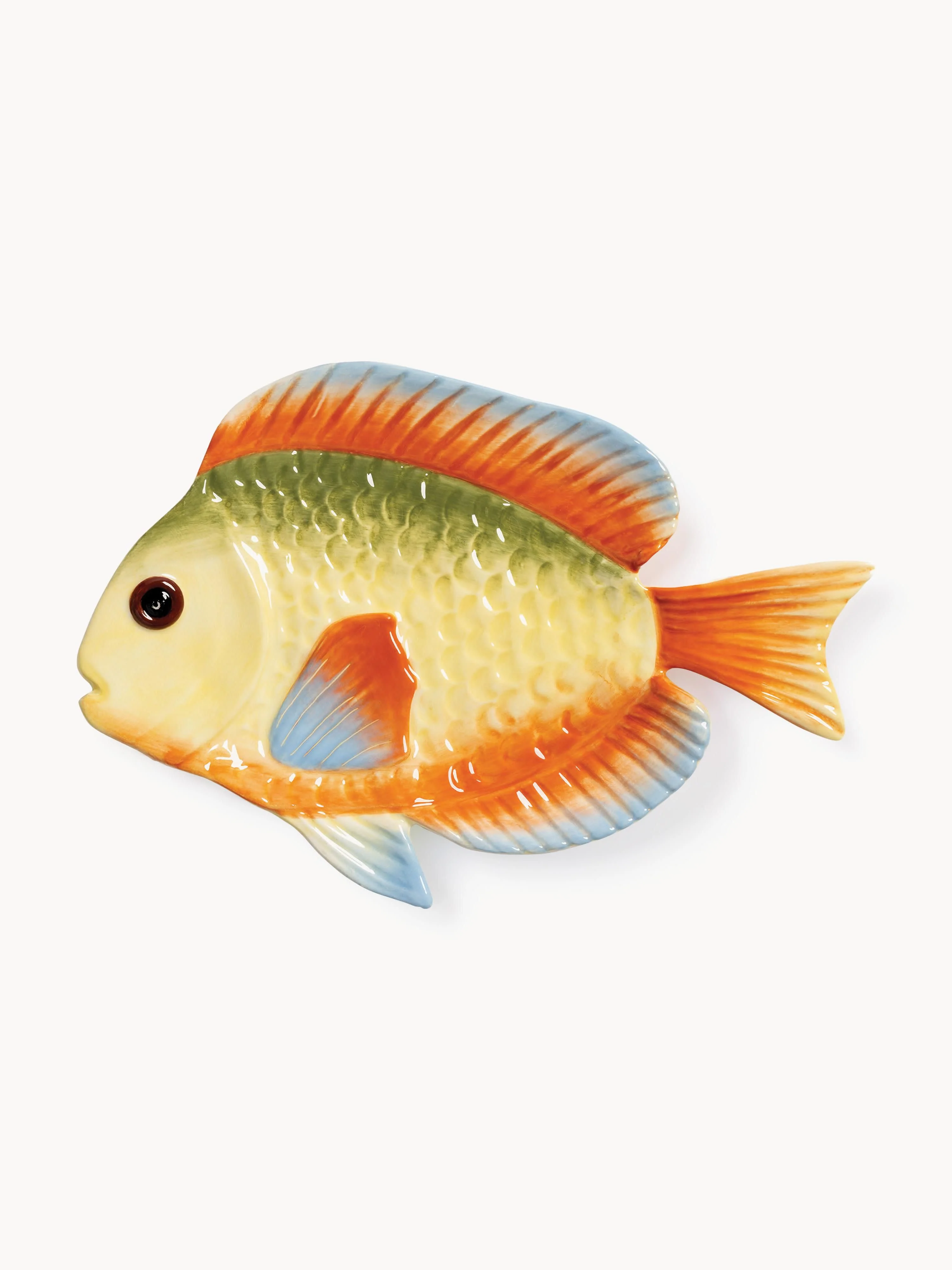 Handbemalte Servierplatte Fish aus Dolomit