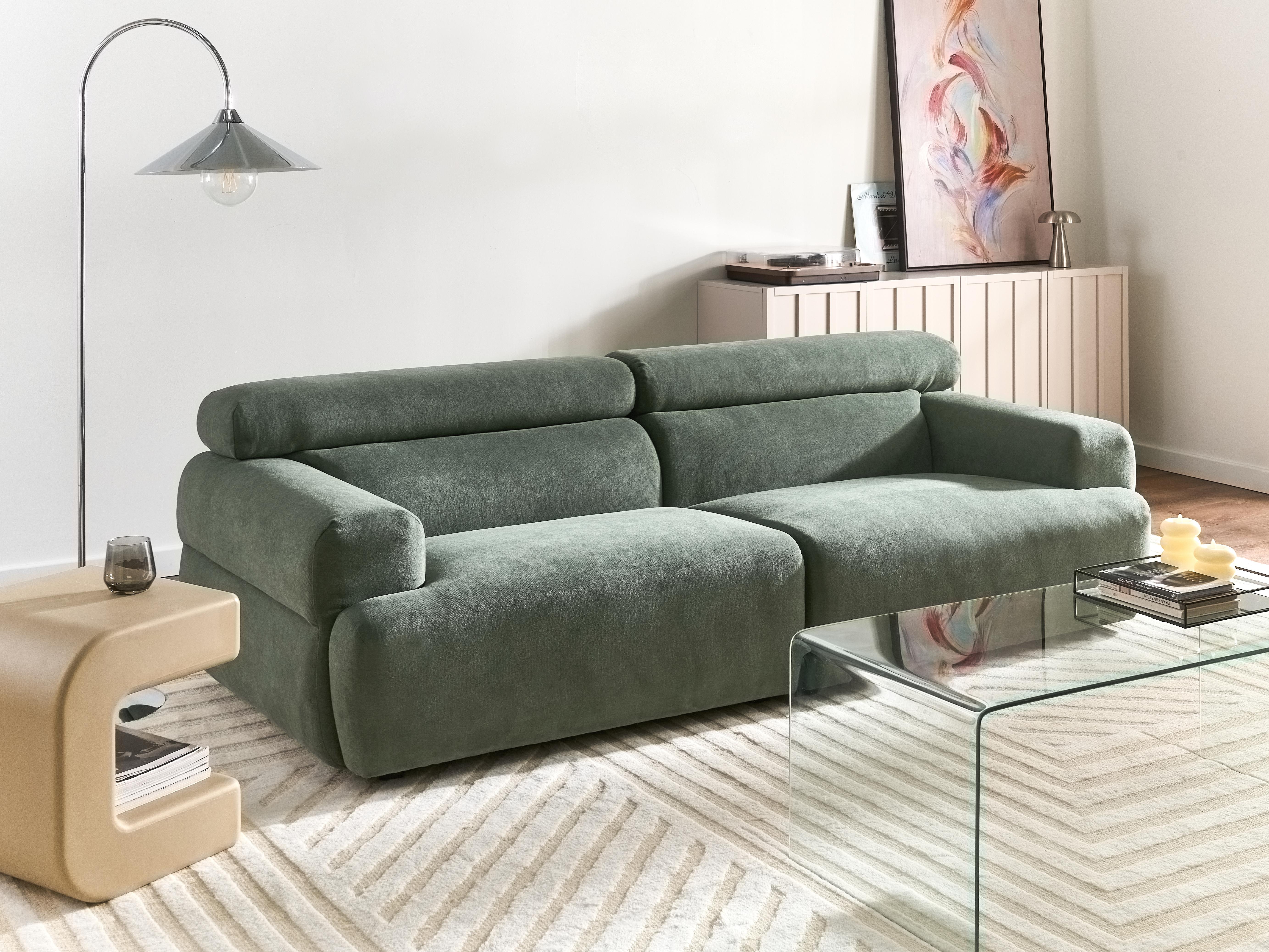 Sofa 3 Seater HOVDEN Fabric Green