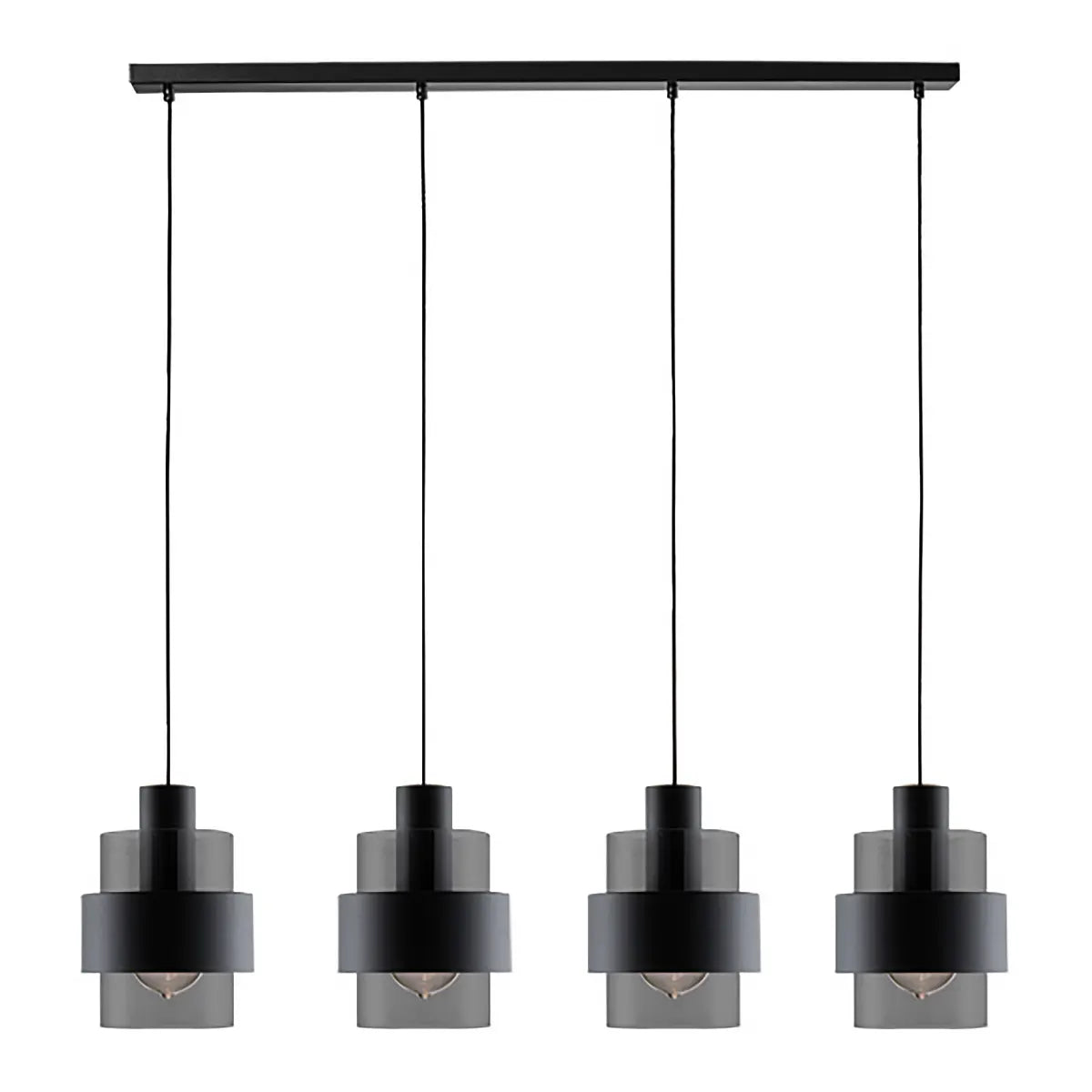Freelight hanglamp Chiasso - 4 lichts - 120 x 150  cm - zwart