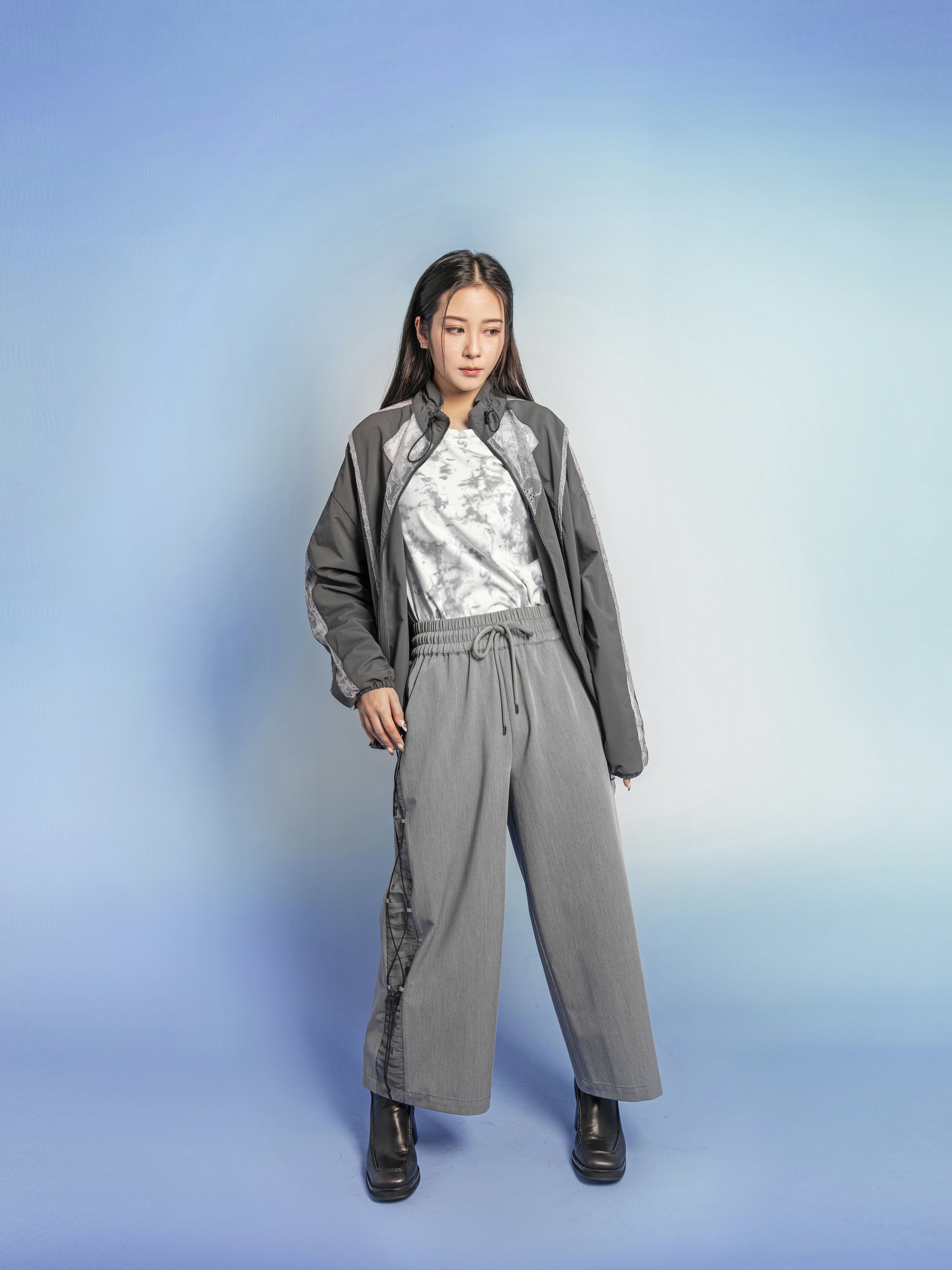 Tie-detail track pants - 25SRB020D