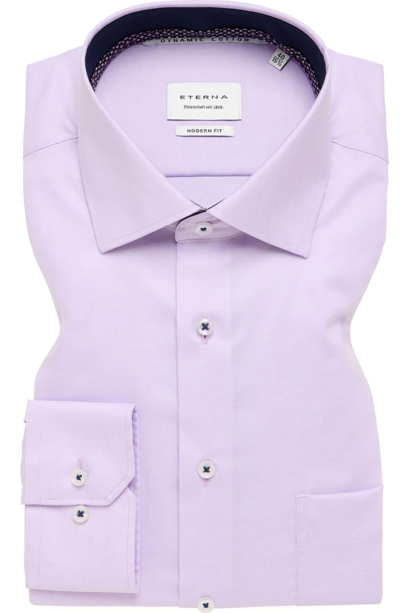ETERNA Dynamic Cotton Modern Fit Hemd pink, Einfarbig