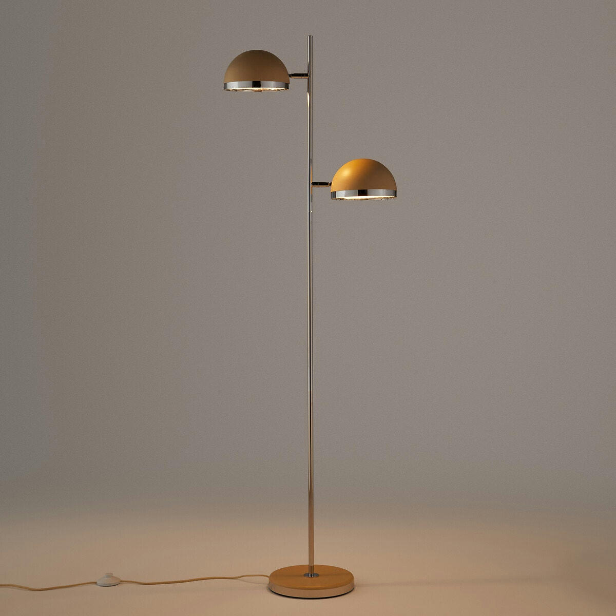 Lampadaire en métal fer coloré et chrome, Vanyta