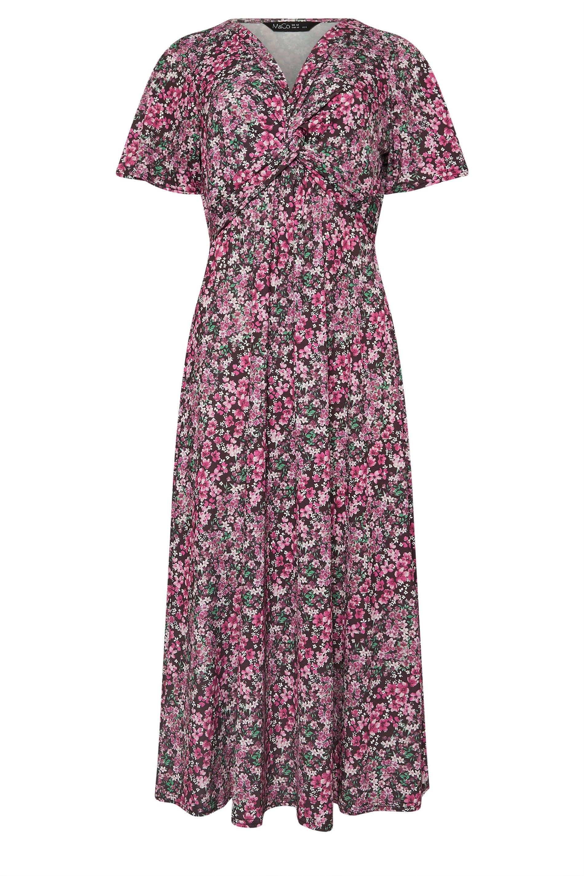 M&Co Twist Front Short Sleeve Dress