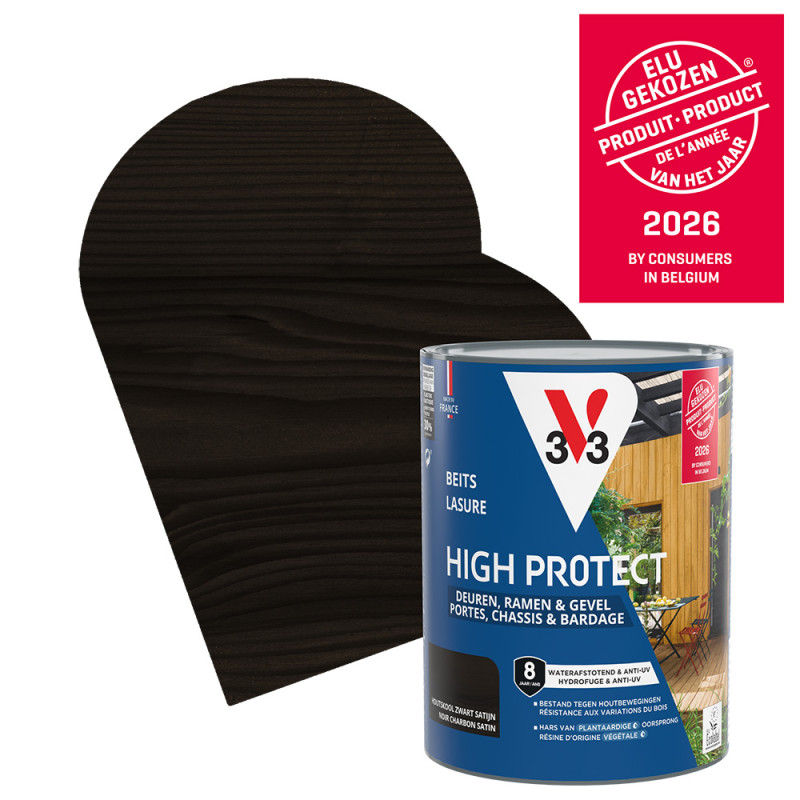 Lasure pour bois High Protect noir charbon 0,75 L V33