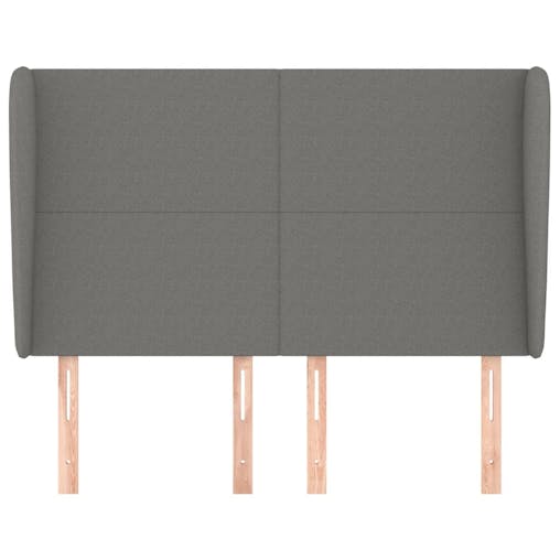 NNEVL Headboard with Ears Dark Grey 147x23x118/128 cm Fabric