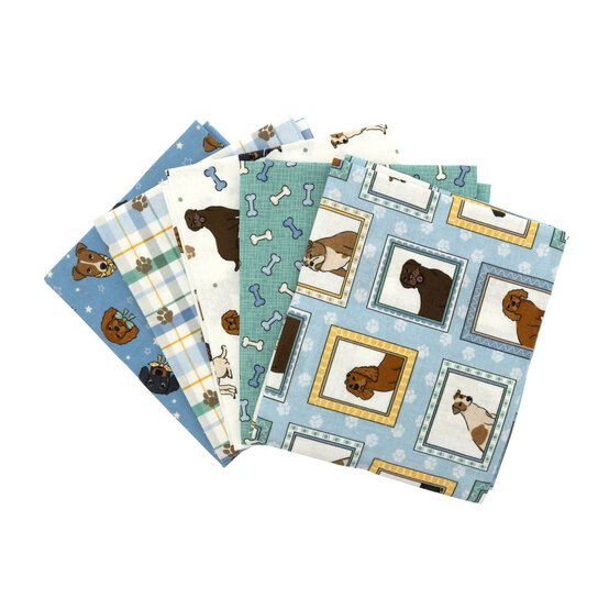 Dashing Dog Cotton Fat Quarters 5 Pack