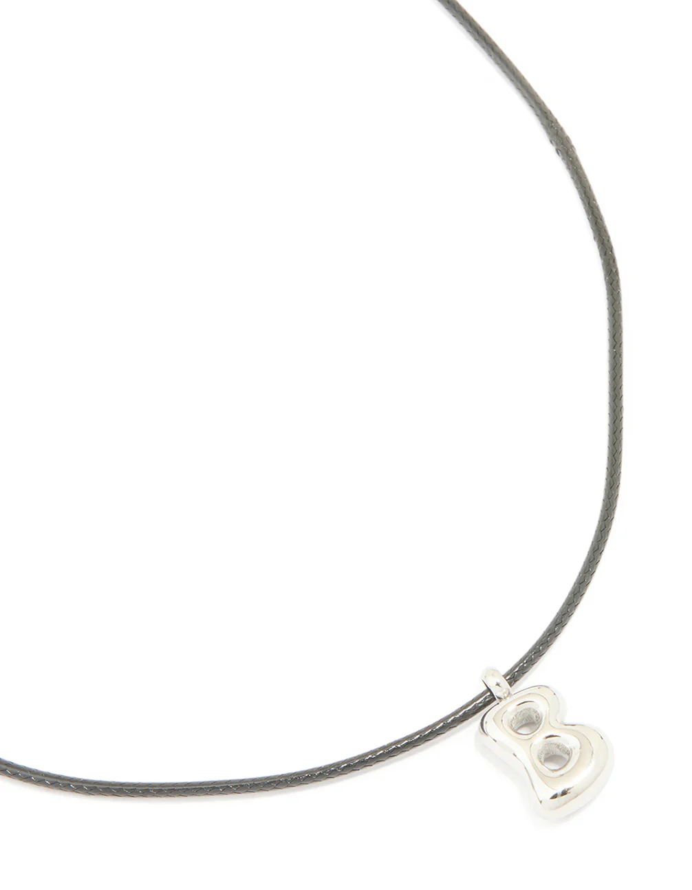 Waterproof Stainless Steel Large Bubble Letter B Cord Necklace