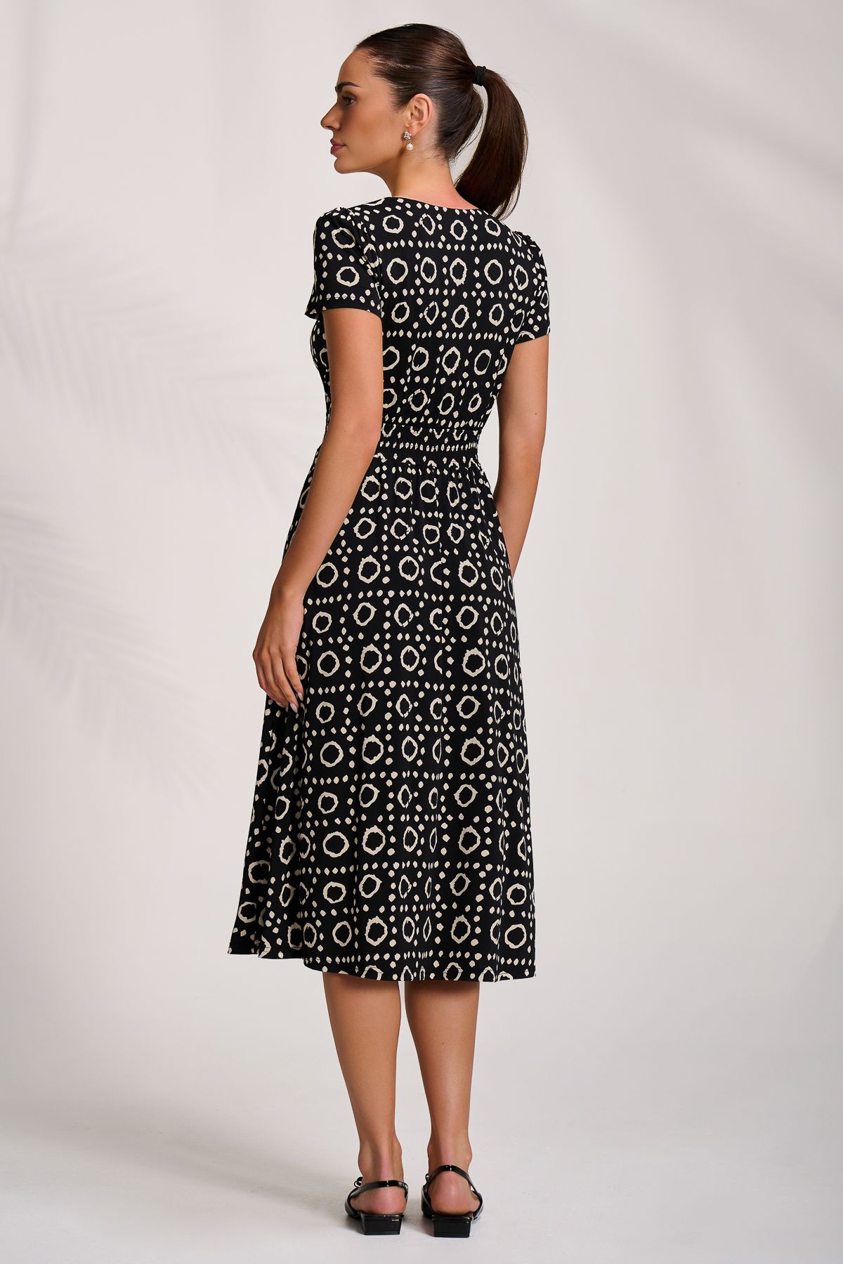 Jolie Moi Cap Sleeve Printed Jersey Midaxi Dress