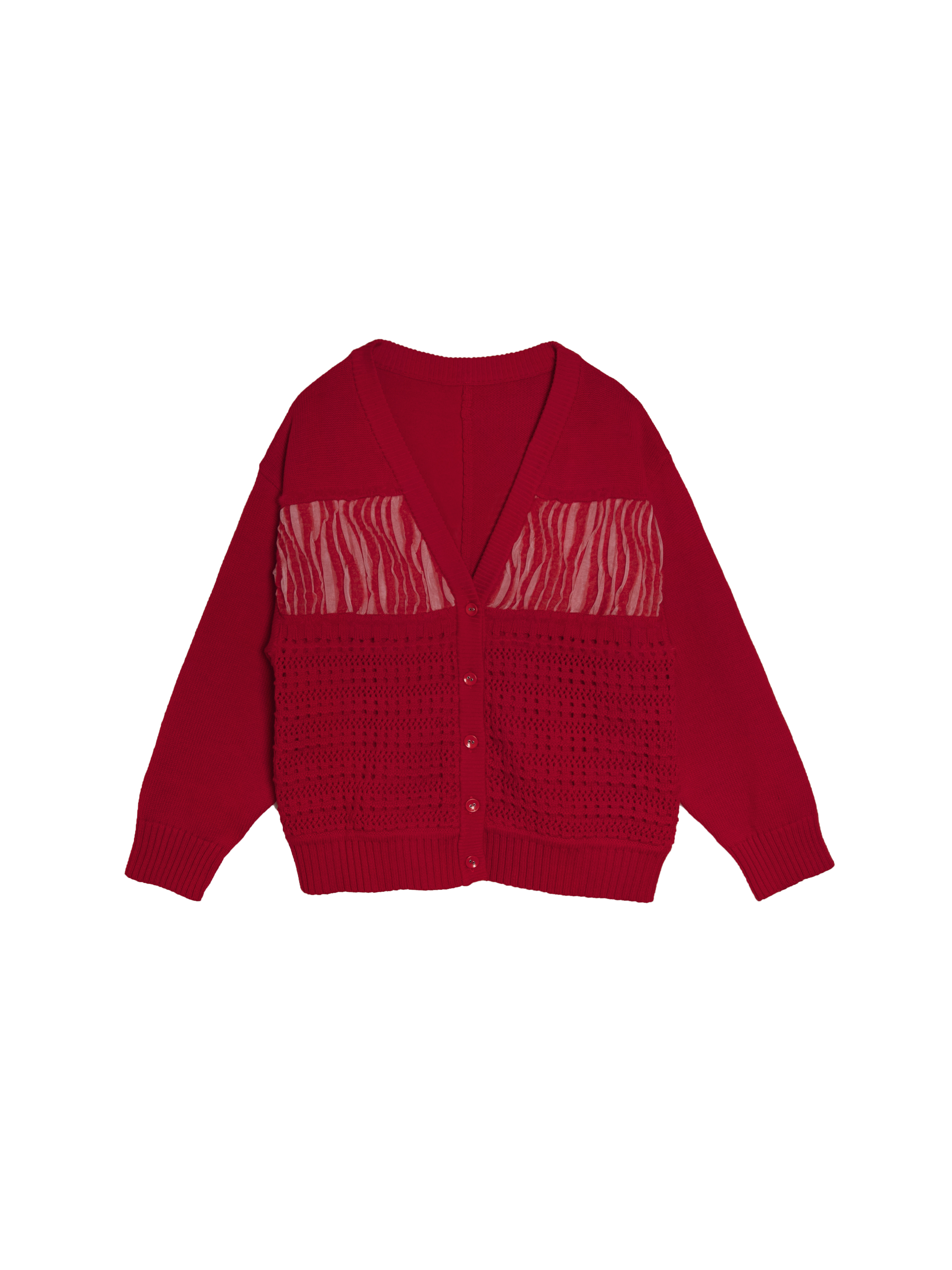 Patchwork Faux fur trimmed Cardigan - 25WDJ344U