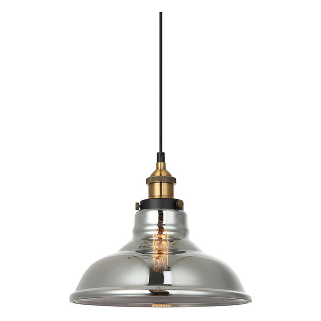 Lampa wisząca Hubert szklana srebrna