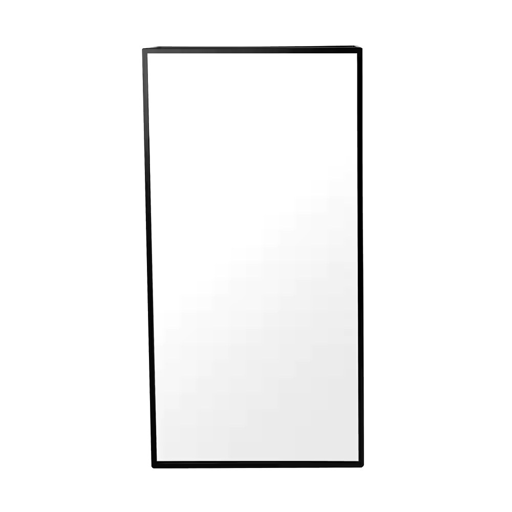Umbra Cubiko Rectangular Wall Mirror with Storage Unit, Black, 12 x 5.1 x 24.2-in