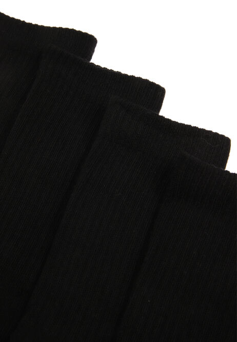Womens 4pk Black Sport Ribbed Ankle Socks