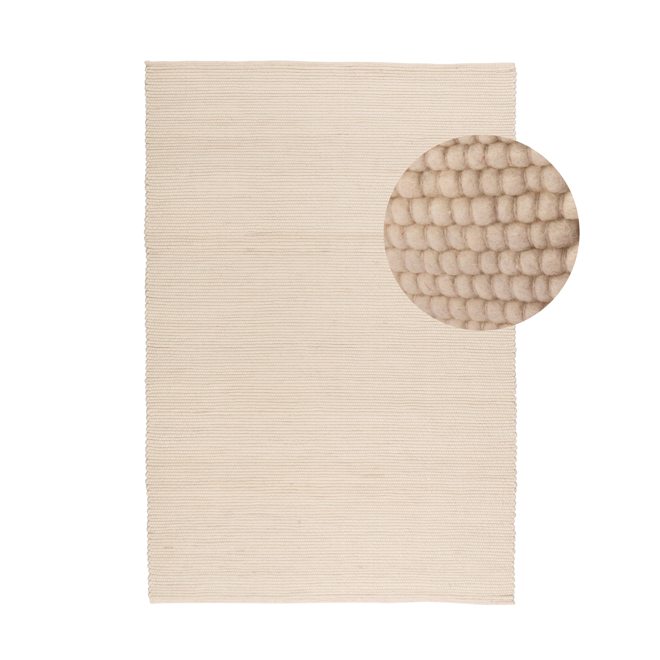 by fonQ Dots Wollen Vloerkleed 160 x 230 cm - Crème