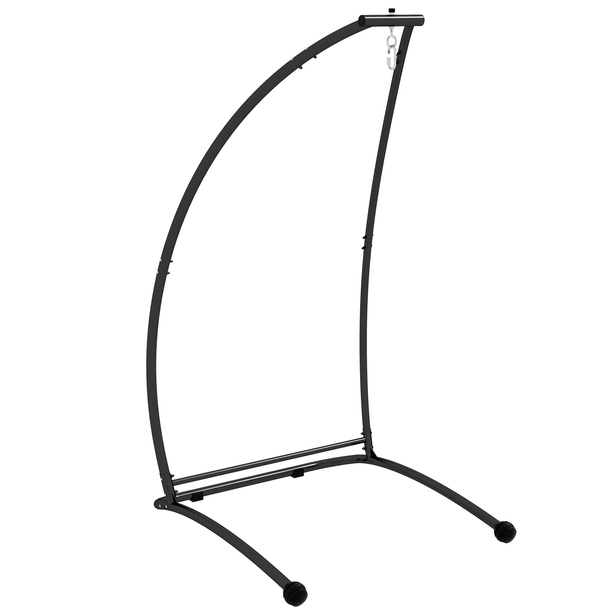 Outsunny Hammock Chair Stand, C Shape Hanging Heavy Duty Metal Frame Hammock Stand for Hanging Hammock Air Porch Swing Chair