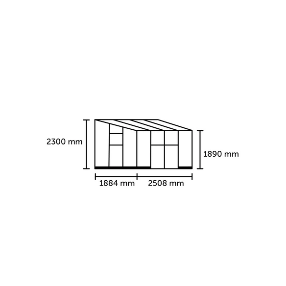 Gewächshaus »Qube Lean-to«, schwarz, Aluminium/Sicherheitsglas