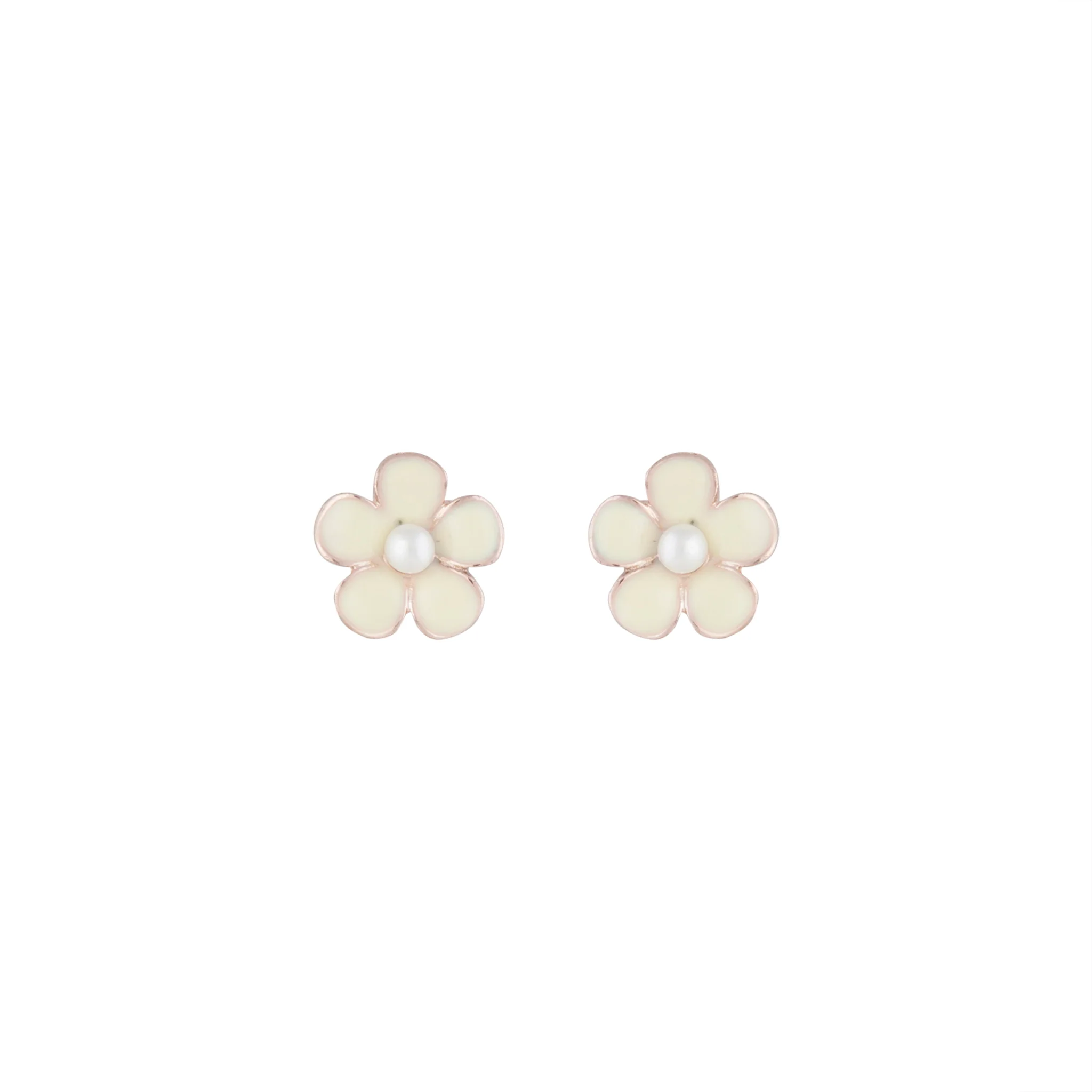 Flower Daisy White Stud Earrings