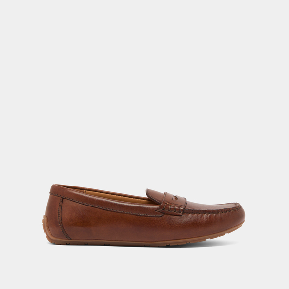 Mocassins froncésen cuir cognac | ANTONIA