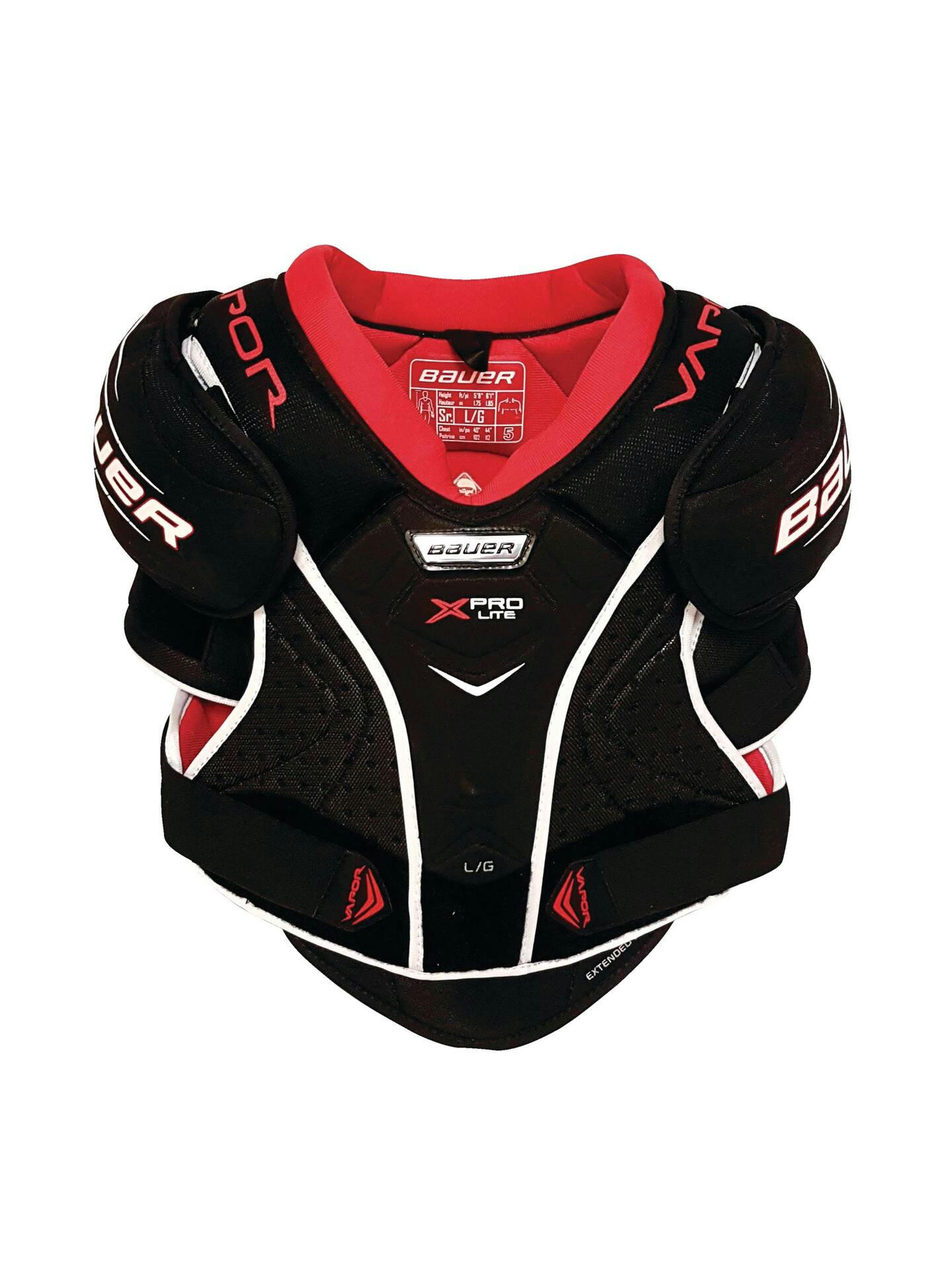 Bauer Vapor X Pro Lite Junior Hockey Shoulder Pads, Comfortable and Lightweight, Black