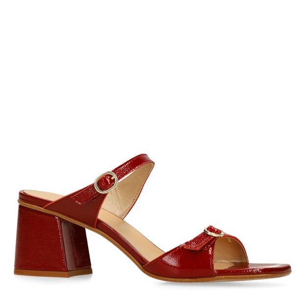 Rode lakleren sandalen met hak