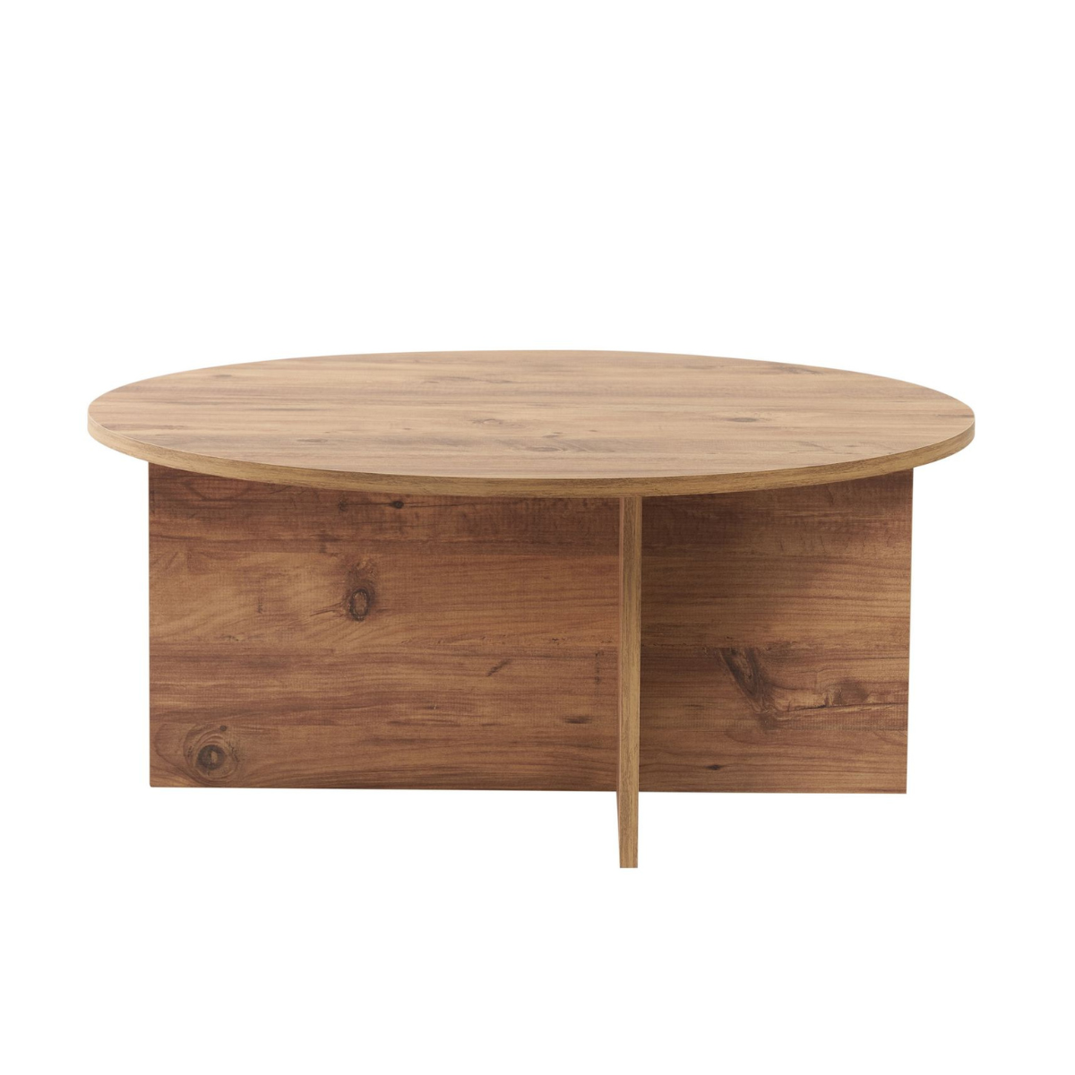 Calicosy - SOLEIL Salontafel met afgerond blad - Naturel - 90x90x40 cm