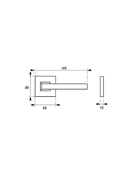 Paire de béquilles Modena pour porte, carré 7mm, noir mat - THIRARD