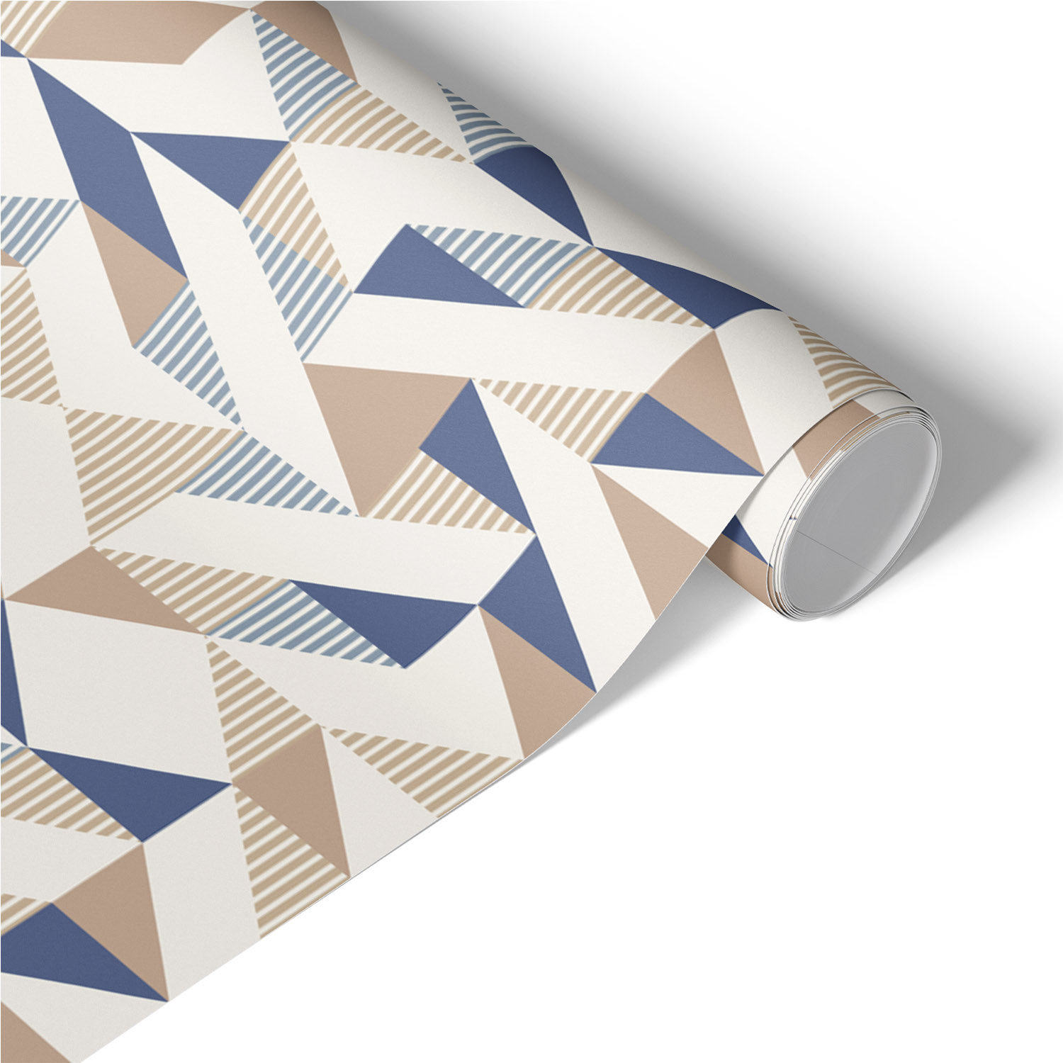 Okleina meblowa Beżowo-niebieska geometria 50x100 Folia samoprzylepna
