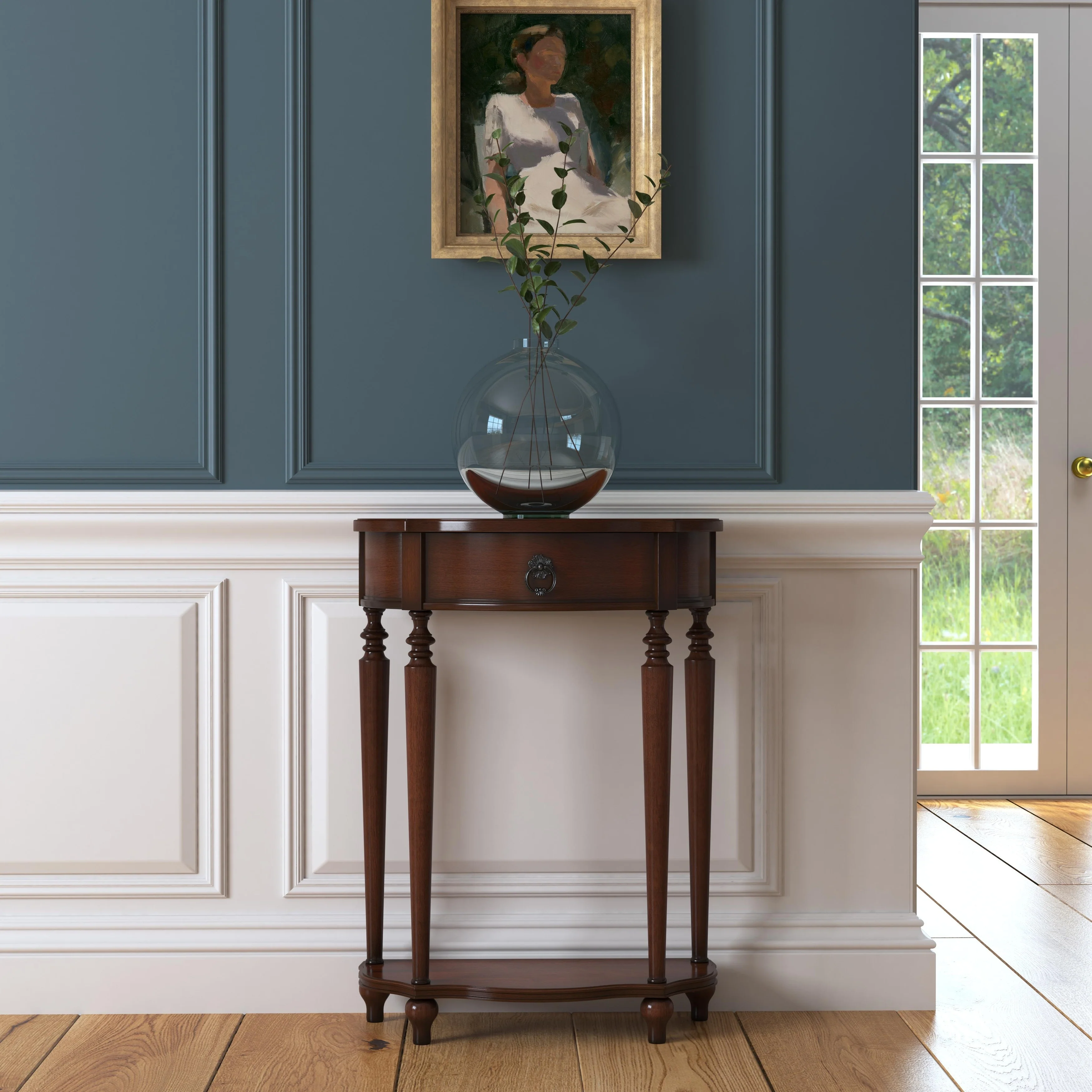 Ashby Demilune Console Table with Storage