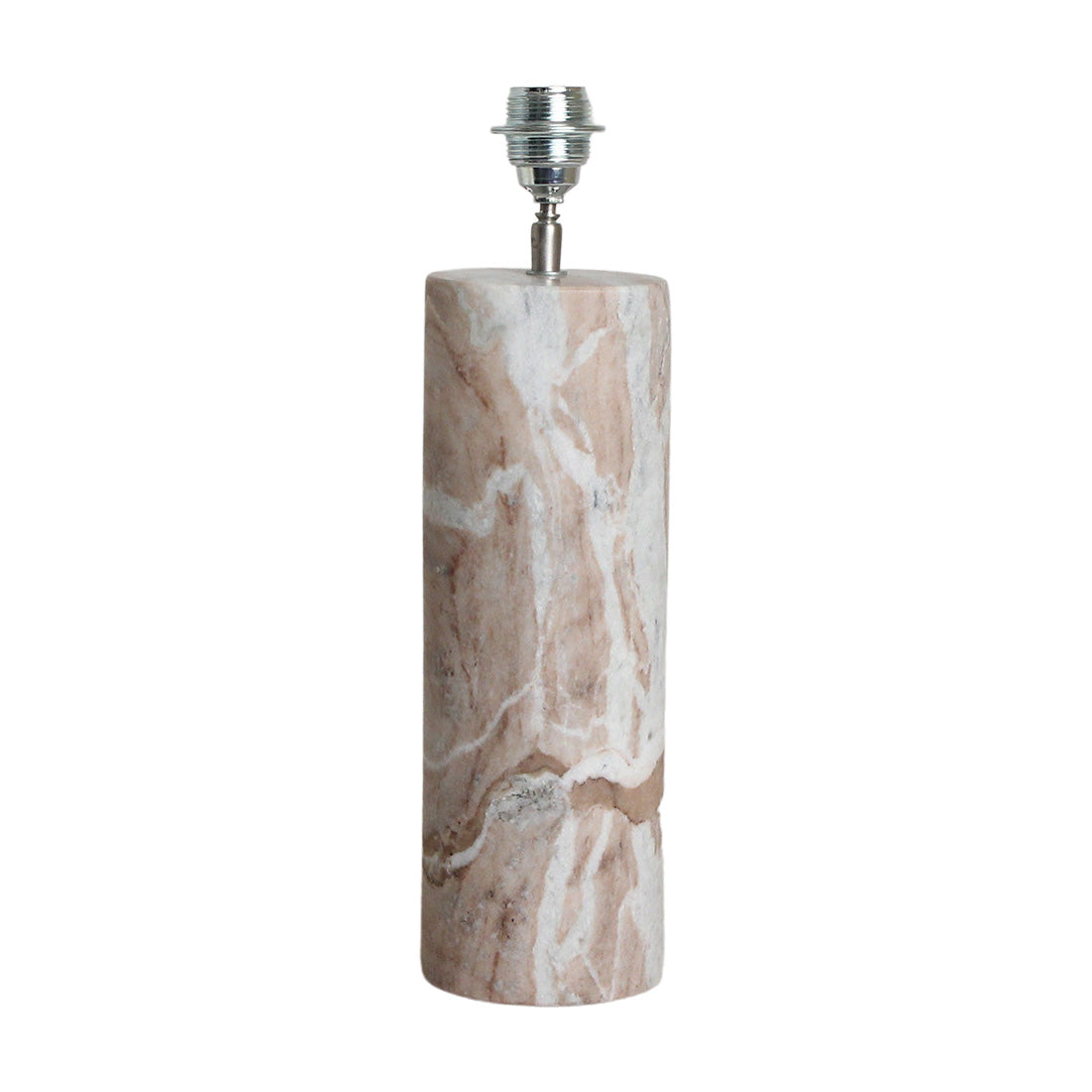 Raw materials marmeren lampvoet rond - bruin - 12x12x36 cm