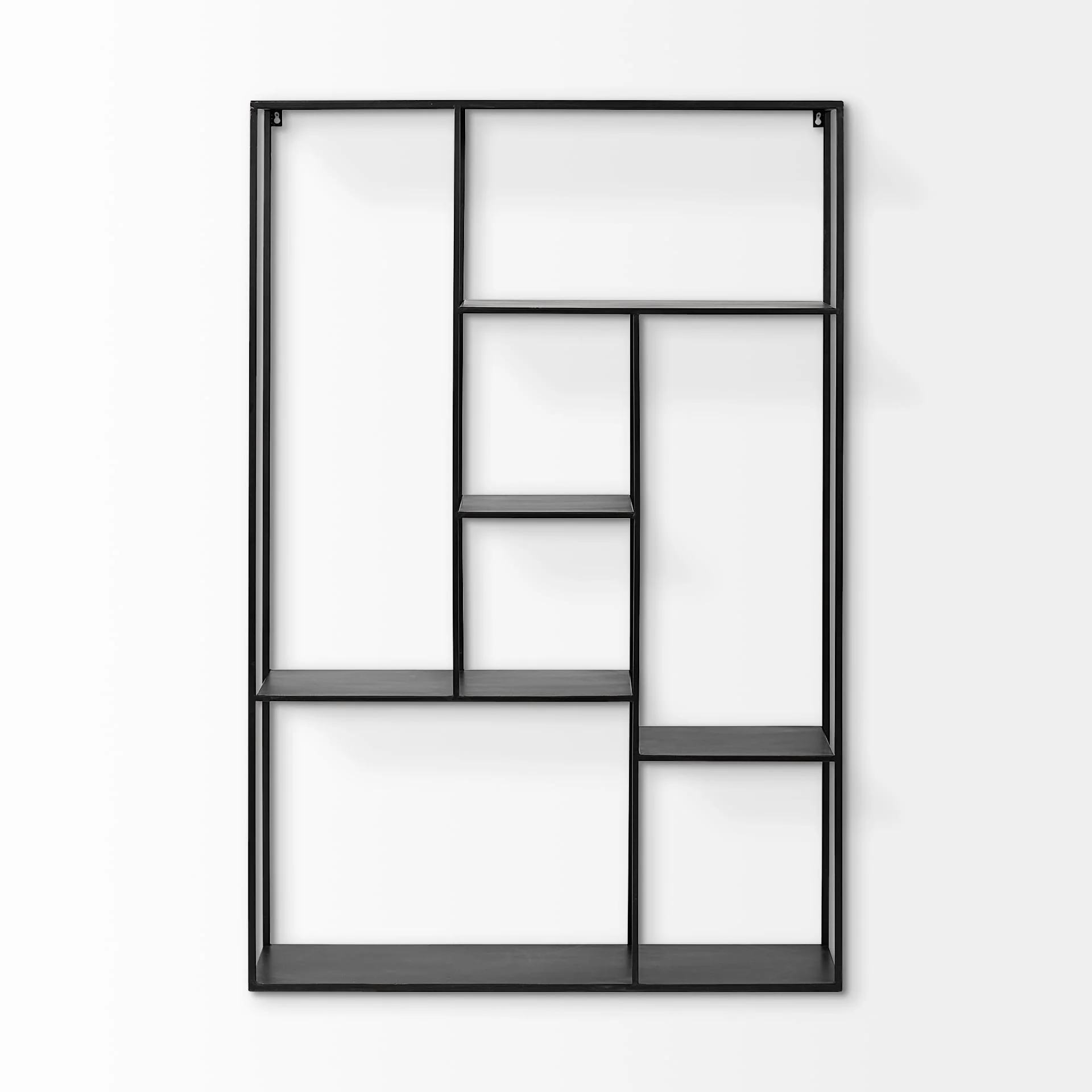 Meridius Black Metal Multi-Tier Wall Mounted Shelving Unit