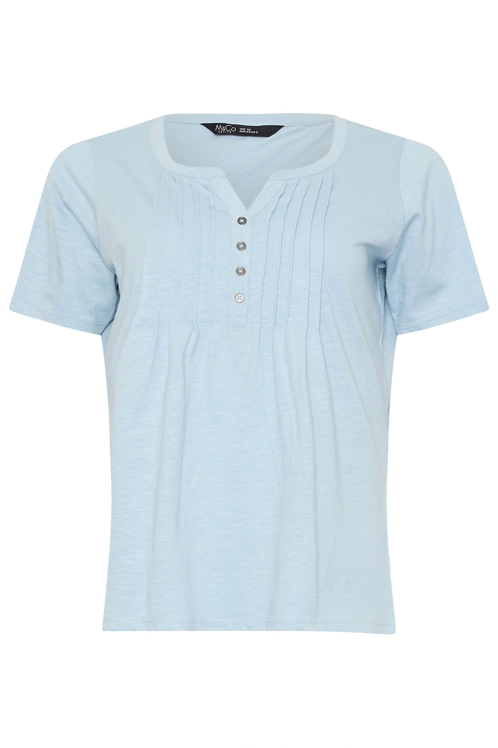 M&Co Petite Short Sleeve Henley Top
