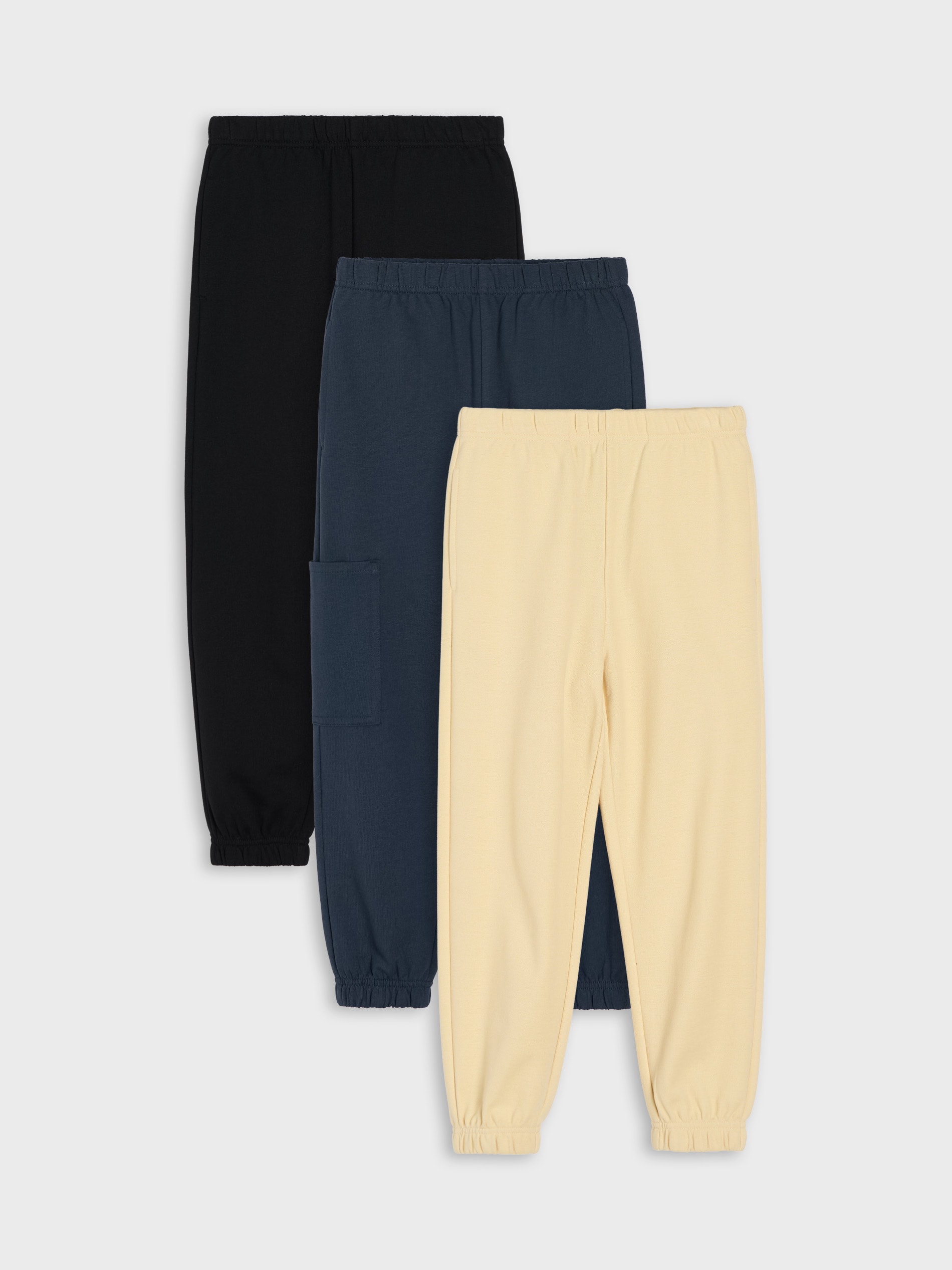 Spodnie oversize z z dzianiny pique i french terry 3 pack
