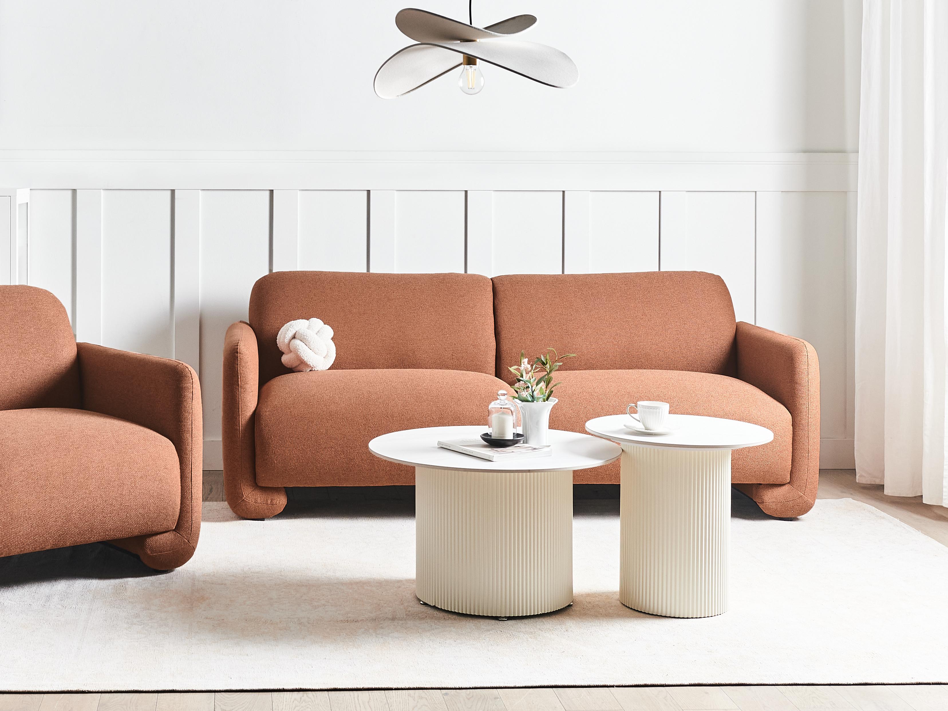Sofa 3 Seater SALAND Fabric Golden Brown