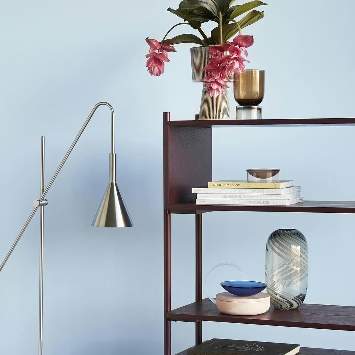 FLOW - Bol en verre transparent et bleu