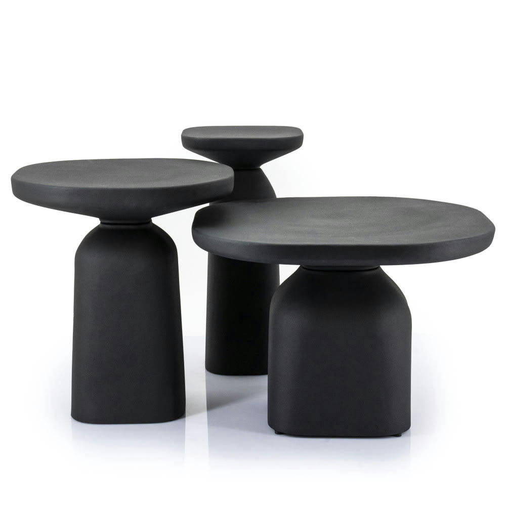 SQUAND - Table basse en aluminium D60cm noir