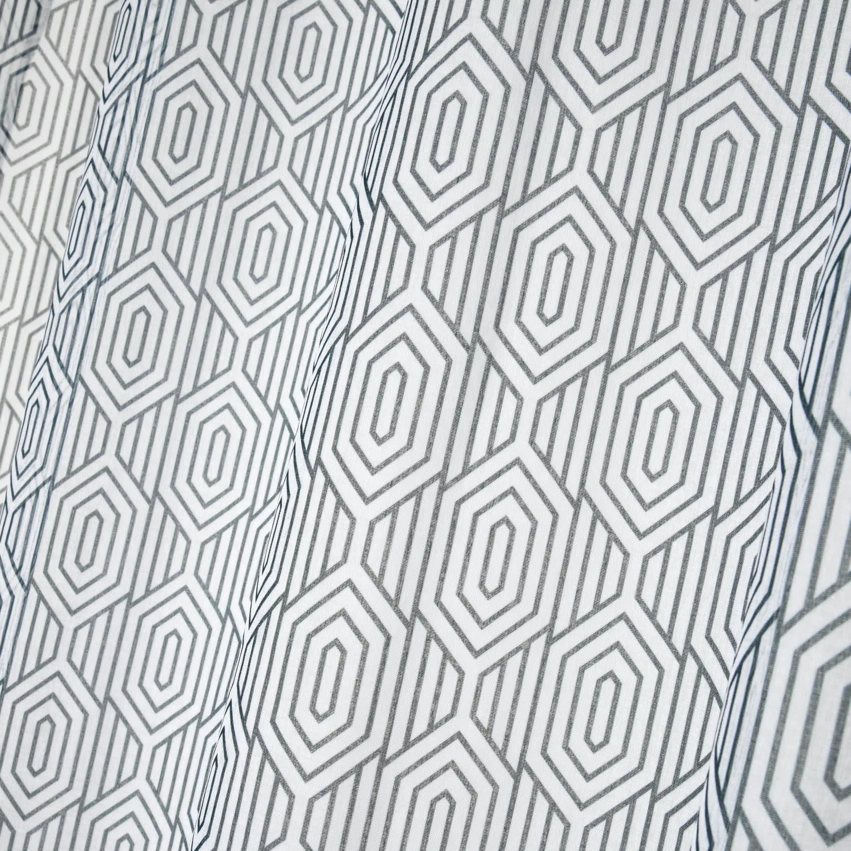 - Voilage tamisant esprit géométrique polyester bleu 140x260 cm