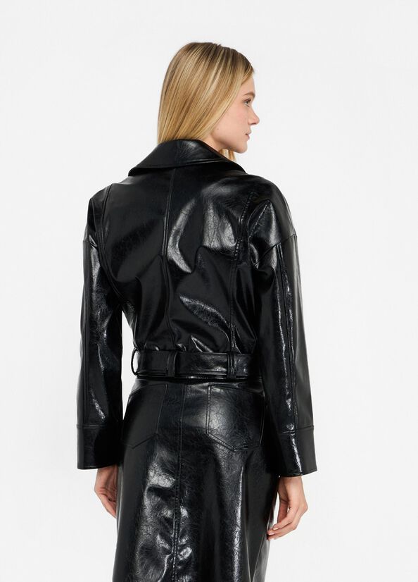 Giacca biker glossy
