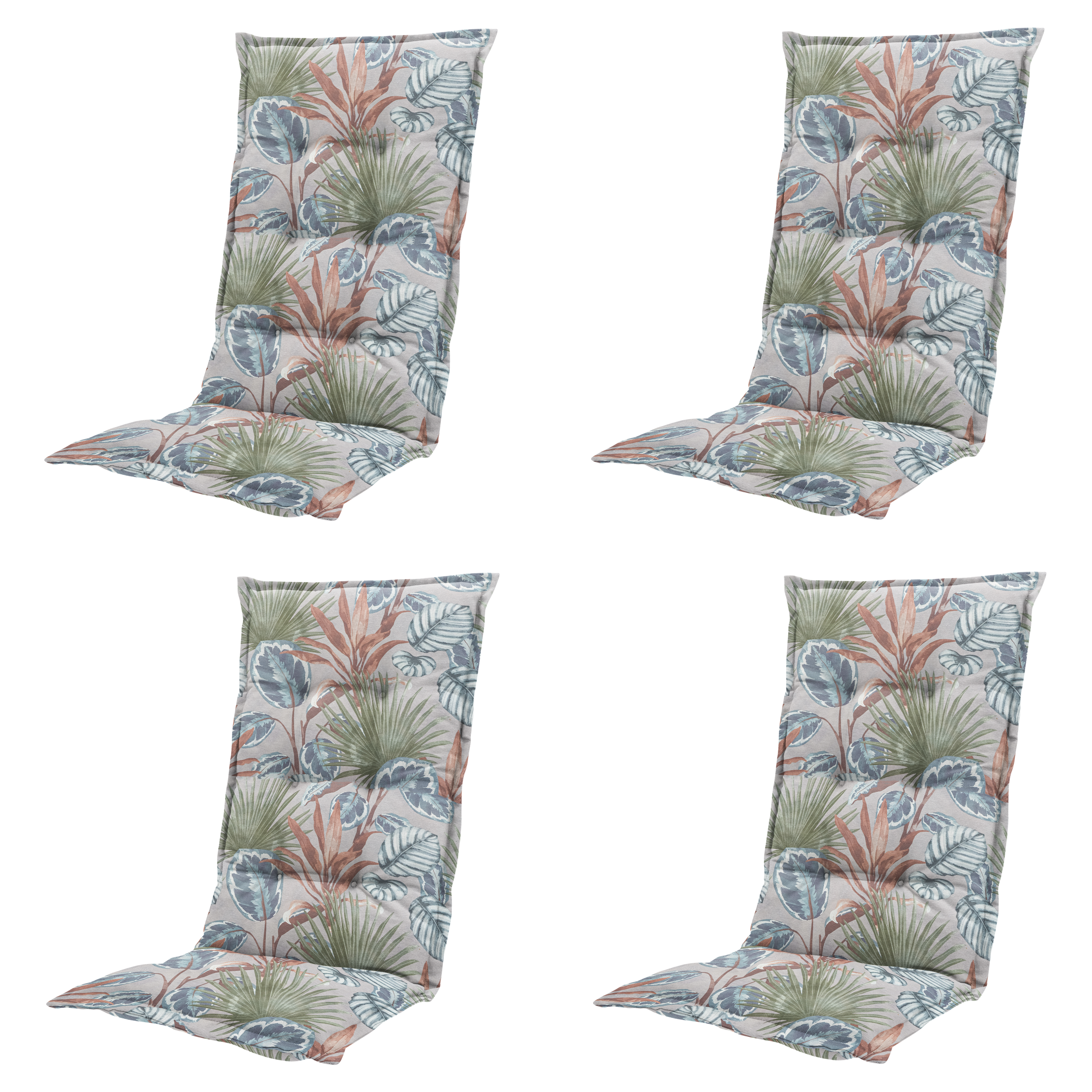Madison tuinstoelkussen hoge rug Cala - multikleur - 123x50x5cm - set van 4