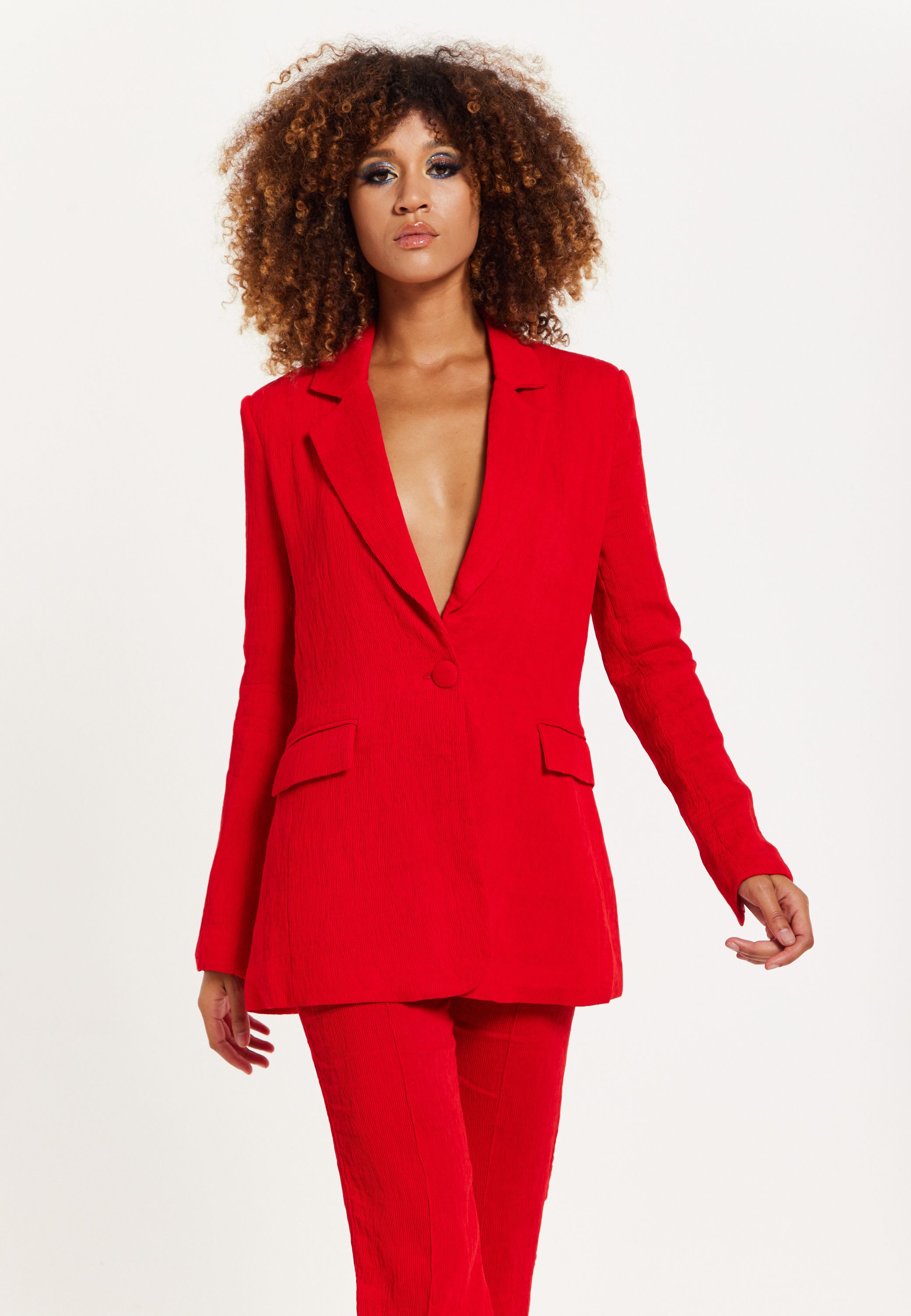 House of Holland Red Block Colour Pleat Blazer
